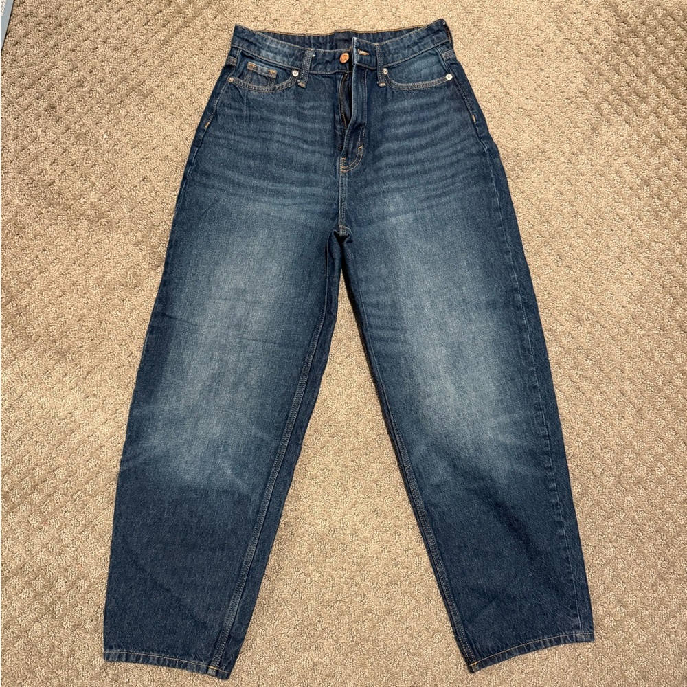 H&M Indigo Barrel Leg Women's Jeans